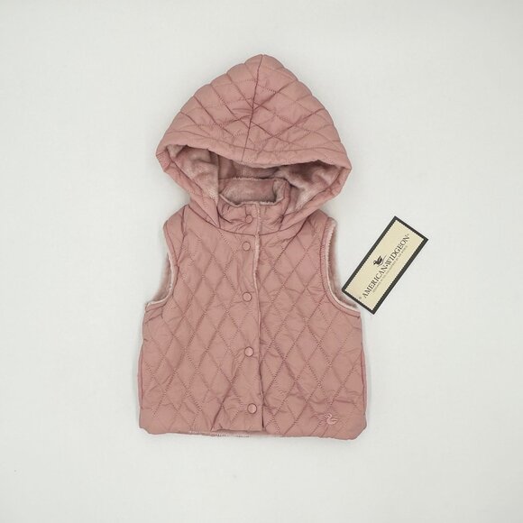 NWT American Widgeon Quilted Hooded Vest Size 2 - Fully lined - Picture 1 of 6